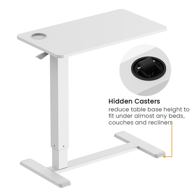 ROLINE Gasfeder-Beistelltisch, höhenverstellbar, weiß