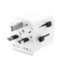 Geaarde universele reisstekker met USB lader, 12 W, wit