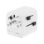 Geaarde universele reisstekker met USB lader, 12 W, wit