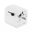 Geaarde universele reisstekker met USB lader, 12 W, wit