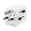 Geaarde universele reisstekker met USB lader, 20 W, wit