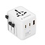 Universele reisstekker met USB lader, 20 W, wit