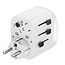 Geaarde universele reisstekker met USB lader, 15 W, wit