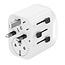 Geaarde universele reisstekker met USB lader, 15 W, wit