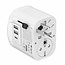 Geaarde universele reisstekker met USB lader, 15 W, wit