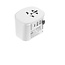 Geaarde universele reisstekker met USB lader, 15 W, wit
