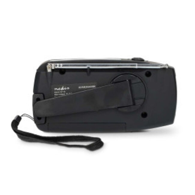 Noodradio | Tafelmodel | AM / FM | Powerbank-functie | Accu gevoed / Handslinger / USB Gevoed | Zwart