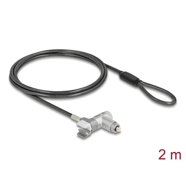 Navilock Laptop Security Cable with Key Lock for MacBook Pro 2021 - 2024 (14″ and 16″) 2 m black