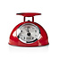 Retro keukenweegschaal | Analoog | Metalen behuizing | Afneembare kom | Max. 5kg | Stapjes van 25 gram | Rood