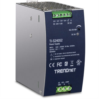 Trendnet TRENDnet TI-S24052 DIN-Rail Voeding, 240 W, 52 V DC, 4,61 A AC naar DC met PFC