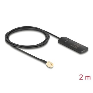 DeLOCK Delock GSM UMTS LTE WLAN 2.4 GHz Antenna SMA plug 2 dBi omnidirectional fixed black self-adhesive DeLOCK Delock GSM UMTS LTE WLAN 2.4 GHz Antenna SMA plug 2 dBi omnidirectional fixed black self-adhesive
