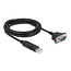 Delock USB RS-232 Adapter USB 2.0 to D-Sub 9 male with nuts compact serial connector housing 1.8 m
