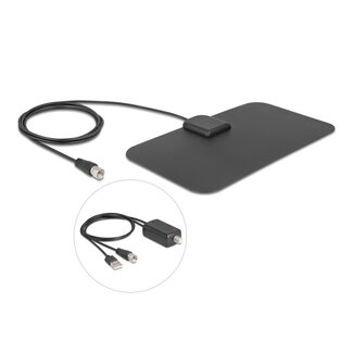 DeLOCK Delock DAB+ DVB-T2 Antenna F plug 5 - 25 dB active omnidirectional black adhesive mounting DeLOCK Delock DAB+ DVB-T2 Antenna F plug 5 - 25 dB active omnidirectional black adhesive mounting