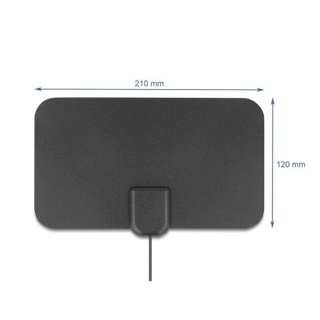 Delock DAB+ DVB-T2 Antenna F plug 5 - 25 dB active omnidirectional black adhesive mounting