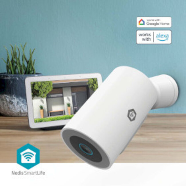 SmartLife Camera voor Buiten | Wi-Fi | Spotlight | 3MP Full HD 1296p | IP65 | Cloud Opslag (optioneel) / microSD (niet inbegrepen) / Onvif | 5 V DC | Met bewegingssensor | Nachtzicht | Wit