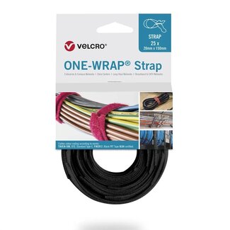 Velcro Velcro One-Wrap klittenband kabelbinders | 200 x 7mm | zwart | 25 stuks
