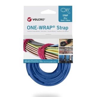 Velcro Velcro One-Wrap klittenband kabelbinders | 200 x 7mm | blauw | 25 stuks