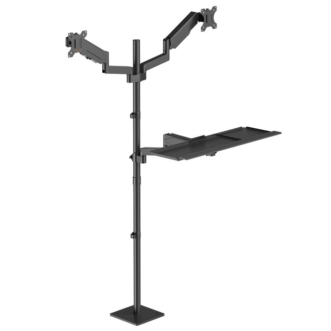 My Wall vloerstandaard voor 2 monitoren tot 32 inch en toetsenbord/muis | interactief