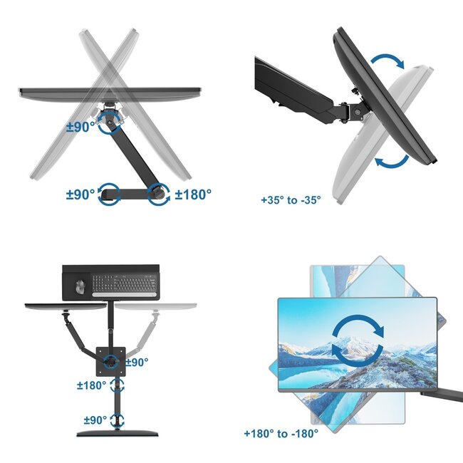 My Wall vloerstandaard voor 2 monitoren tot 32 inch en toetsenbord/muis | interactief