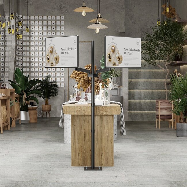 My Wall vloerstandaard voor 2 monitoren tot 32 inch en toetsenbord/muis | interactief