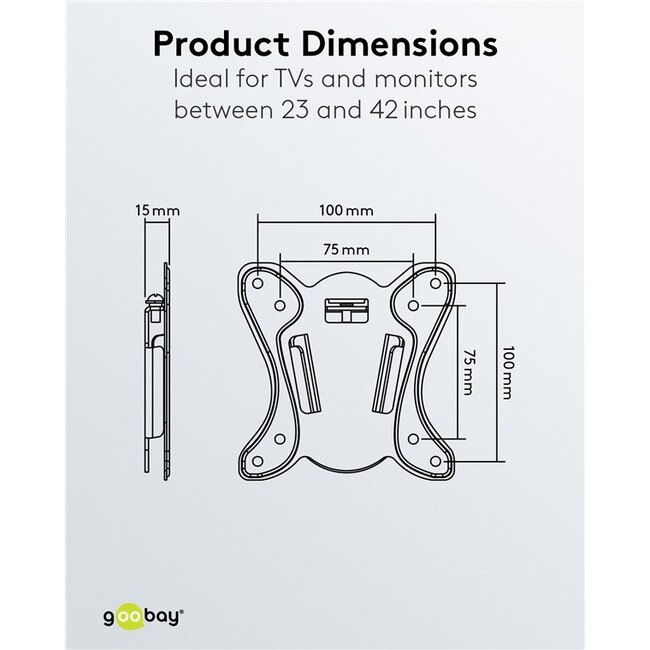Goobay TV-muurbeugel | tot 42 inch | vast