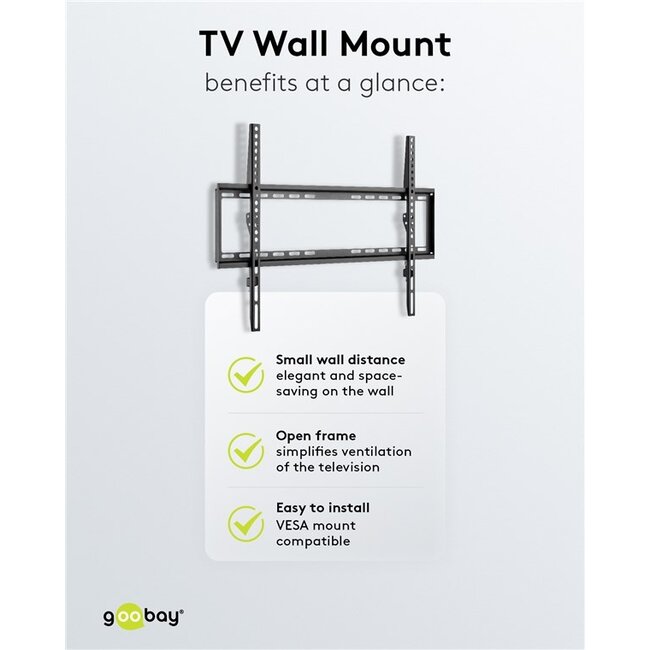 Goobay TV-muurbeugel | tot 70 inch | vast