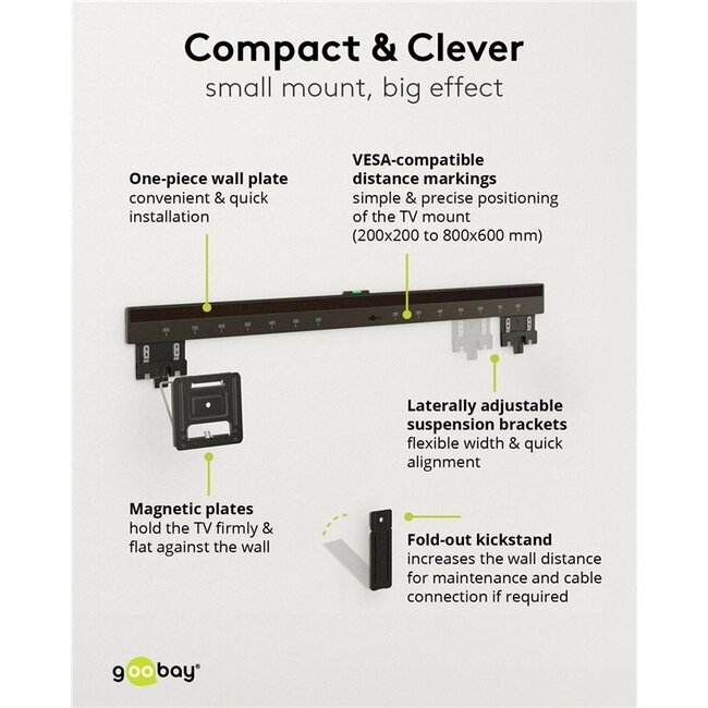Goobay TV-muurbeugel | tot 100 inch | vast | ultraslim