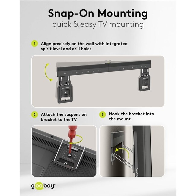 Goobay TV-muurbeugel | tot 100 inch | vast | ultraslim