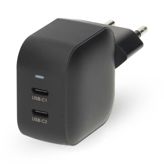 Nedis Nedis USB lader | 2x USB-C PD | GaN | 45W | zwart