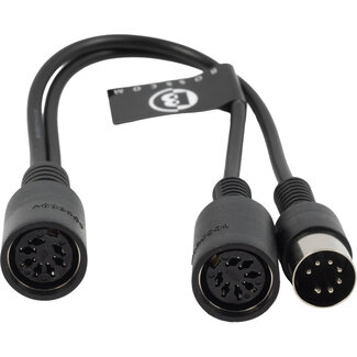 BOSSCOM BOSSCOM DIN 8-pins / Powerlink PL8 splitter voor B&O | zwart | 0,20 meter