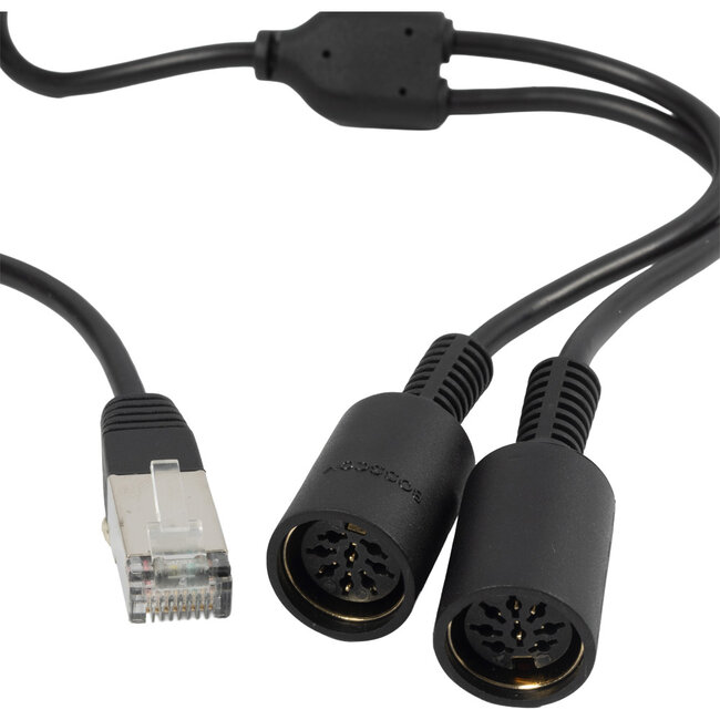 BOSSCOM RJ45 - 2x DIN 8-pins / Powerlink PL8 (v) kabel voor B&O | zwart | 1,8 meter