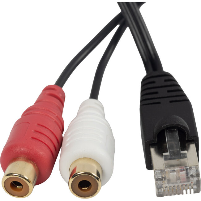 BOSSCOM RJ45 - Tulp stereo (v) kabel voor B&O | zwart | 5 meter