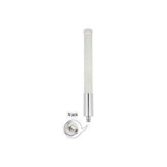 DeLOCK Delock 4G / WiFi 2.4 GHz Antenna N jack 3 dBi 33.3 cm omnidirectional fixed wall and pole mounting outdoor white