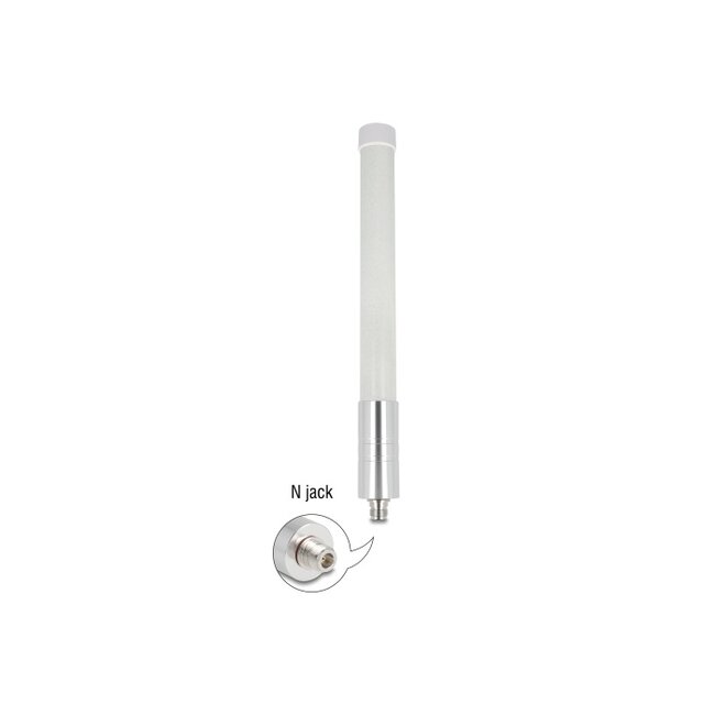 Delock 4G / WiFi 2.4 GHz Antenna N jack 3 dBi 33.3 cm omnidirectional fixed wall and pole mounting outdoor white
