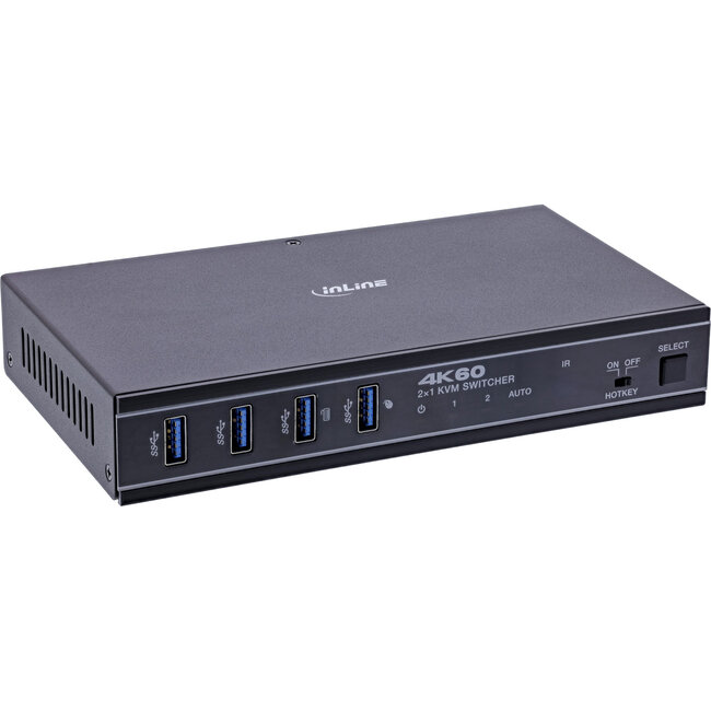 InLine® KVM-schakelaar, 2-weg, HDMI & USB-C, 4K60Hz, switcher