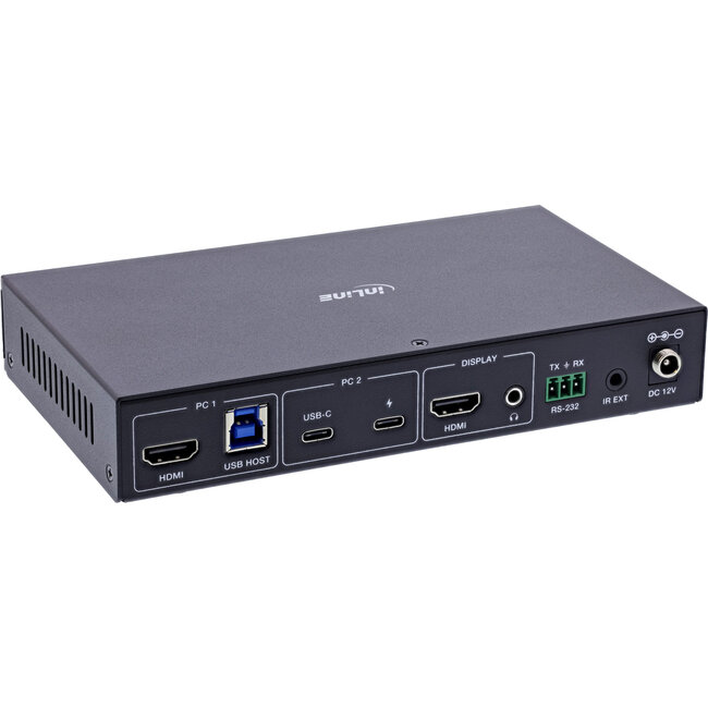 InLine® KVM-schakelaar, 2-weg, HDMI & USB-C, 4K60Hz, switcher