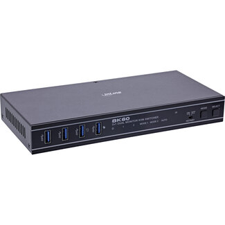 InLine® InLine® KVM-schakelaar, 2-weg, HDMI, Dual Monitor, 8K60Hz, USB Hub, zwart