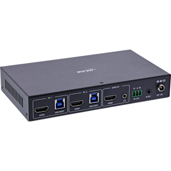 InLine® KVM-schakelaar, 2-weg, HDMI, 8K@60Hz, USB 3.2, met IR & RS-232