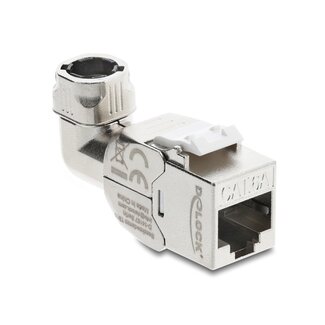 DeLOCK Delock Keystone Module RJ45 jack to LSA Cat.6A toolfree 90° angled shielded for cable diameter from 5.0 - 8.5 mm