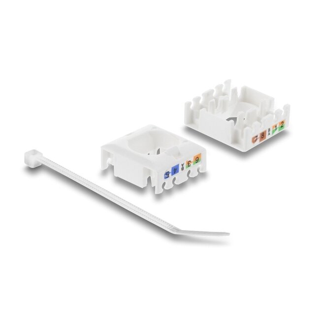 Delock Keystone Module RJ45 jack to LSA Cat.6 UTP tool-free with dust cover white / black