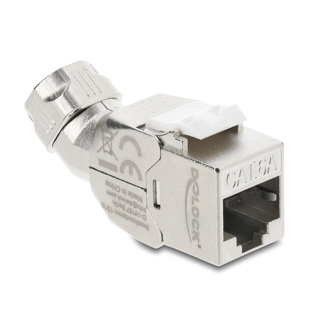 Delock Keystone Module RJ45 jack to LSA Cat.6A toolfree 45° angled shielded