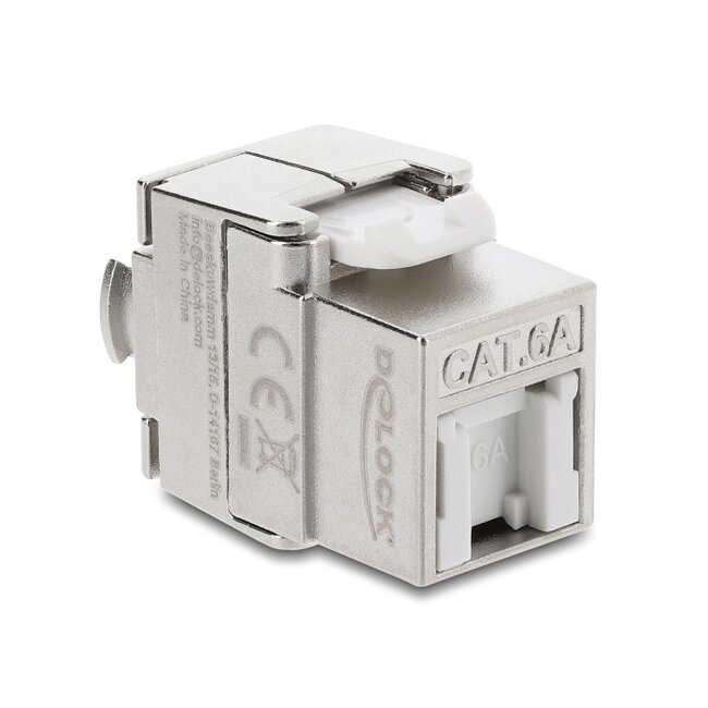 Delock Keystone Module RJ45 jack to LSA Cat.6A shielded tool-free with dust protection cap