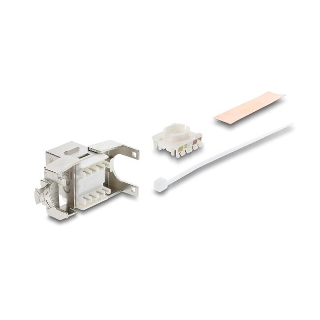 Delock Keystone Module RJ45 jack to LSA Cat.6A shielded tool-free with dust protection cap