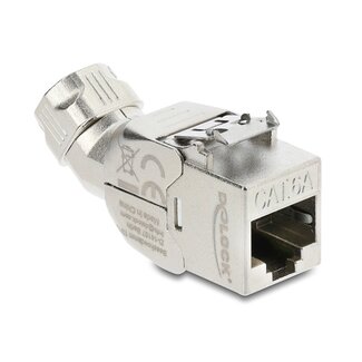 DeLOCK Delock Keystone Module RJ45 jack to LSA Cat.6A with metal latch tool-free 45° angled shielded