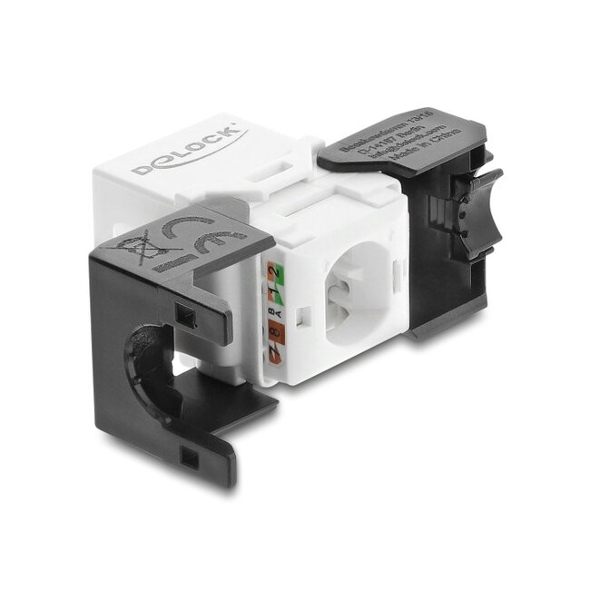 Delock Keystone Module RJ45 jack to LSA Cat.6 UTP tool-free black / white
