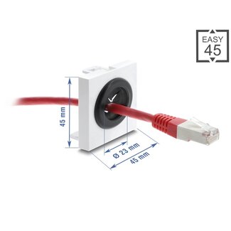 DeLOCK Delock Easy 45 Cable Bushing round Ø 23 mm white / black