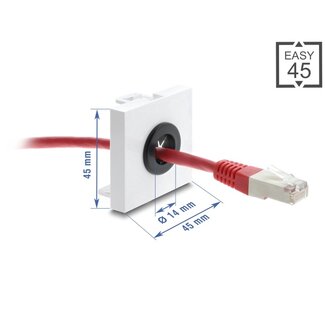 DeLOCK Delock Easy 45 Cable Bushing round Ø 14 mm white / black