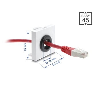 DeLOCK Delock Easy 45 Cable Bushing round Ø 18 mm white / black