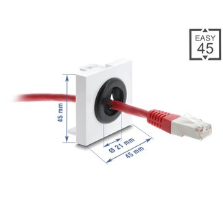 DeLOCK Delock Easy 45 Cable Bushing round Ø 21 mm white / black