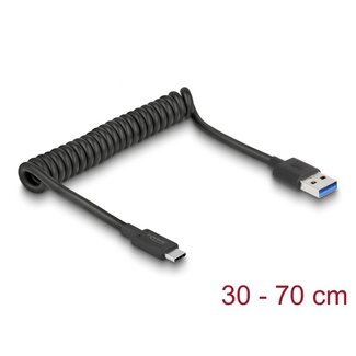 DeLOCK Delock USB 3.1 Gen 2 Coiled Cable Type-A male to Type-C™ male